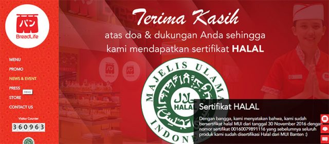 sertifikasi halal roti breadlife